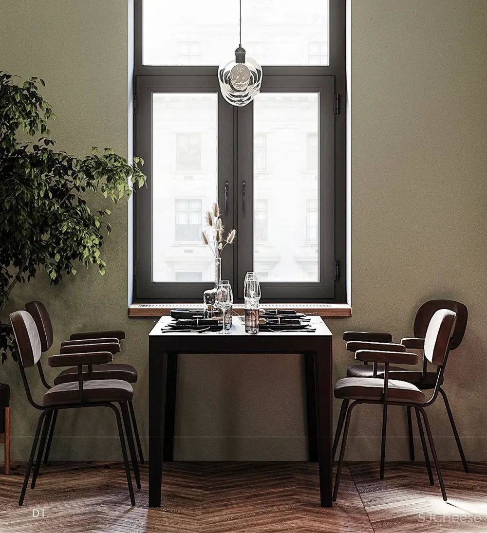 橄榄绿 勃艮第红,78m² 轻奢公寓设计