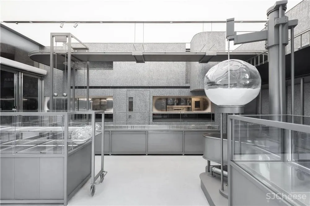 Das Lab新作丨后工业时代的机械美学喜茶体验店