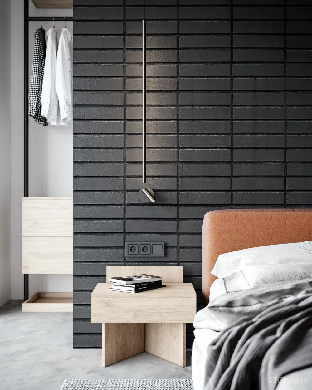 砖墙 木饰面，工业风这样设计超有范