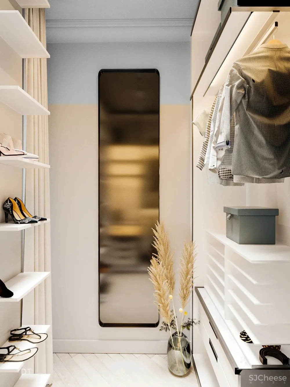 橄榄绿 勃艮第红,78m² 轻奢公寓设计