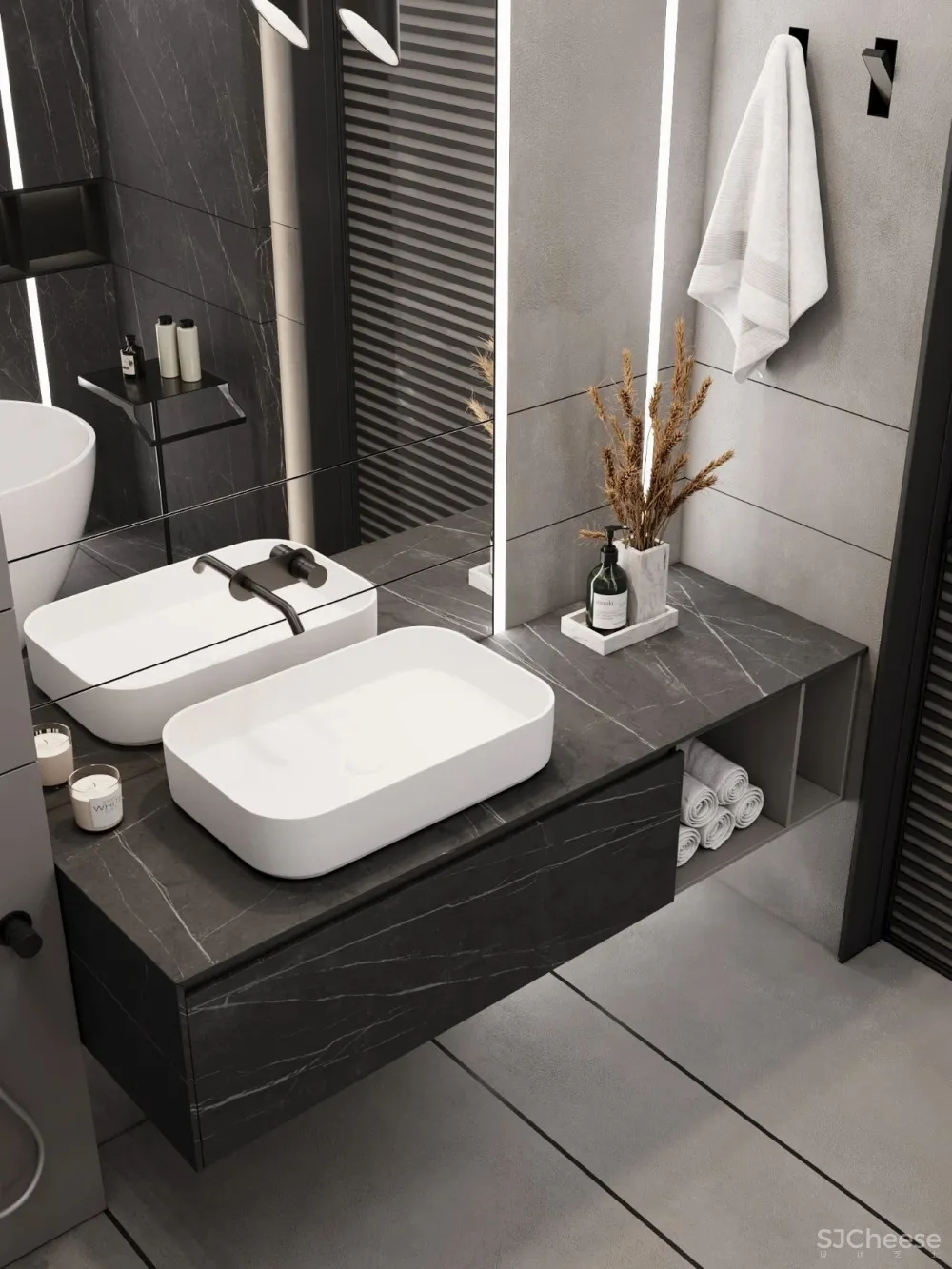 147㎡带露台的顶层复式 高级灰,气场一流!