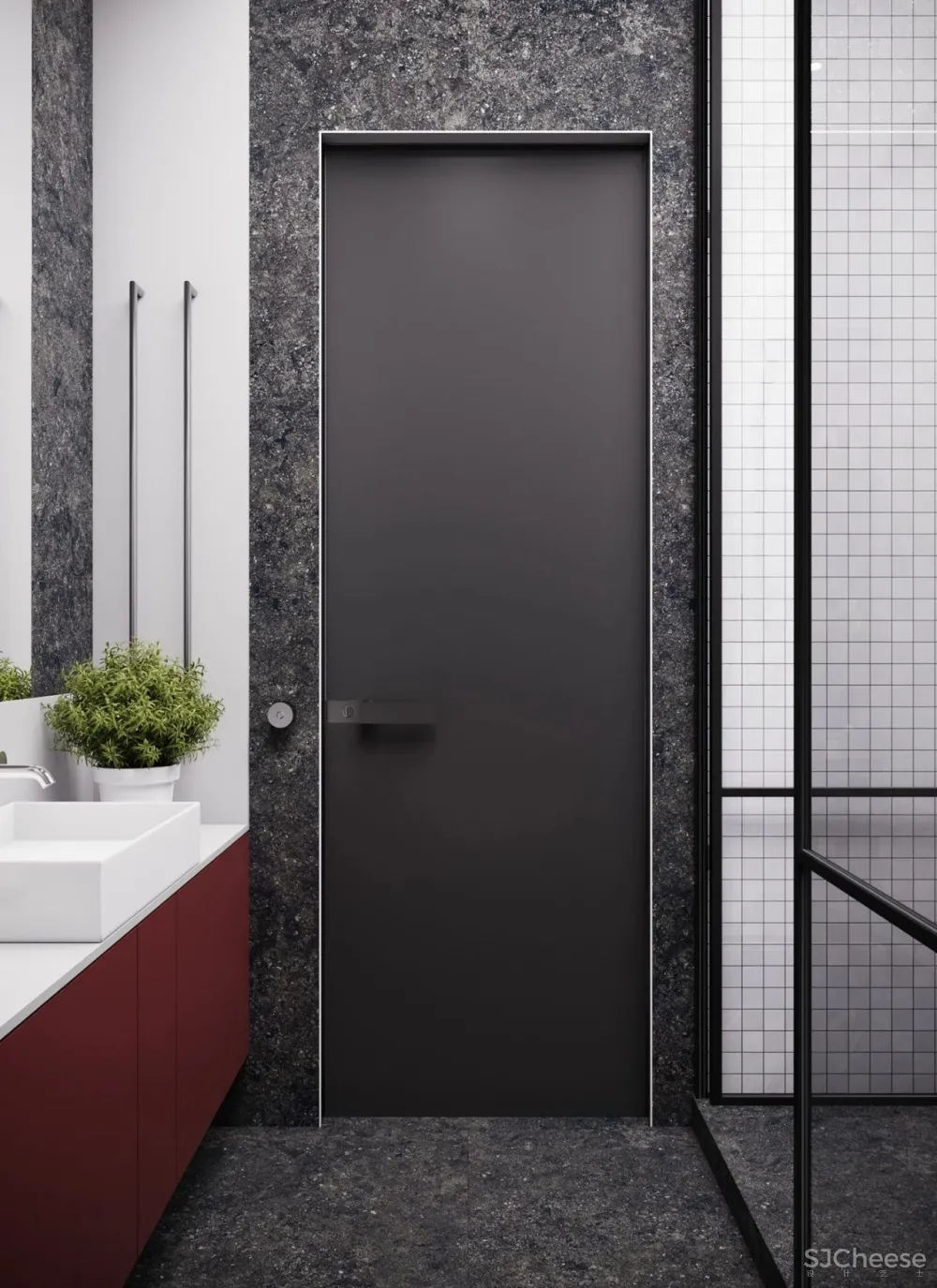 55㎡现代一居室,黑色 木色,舒适大方!