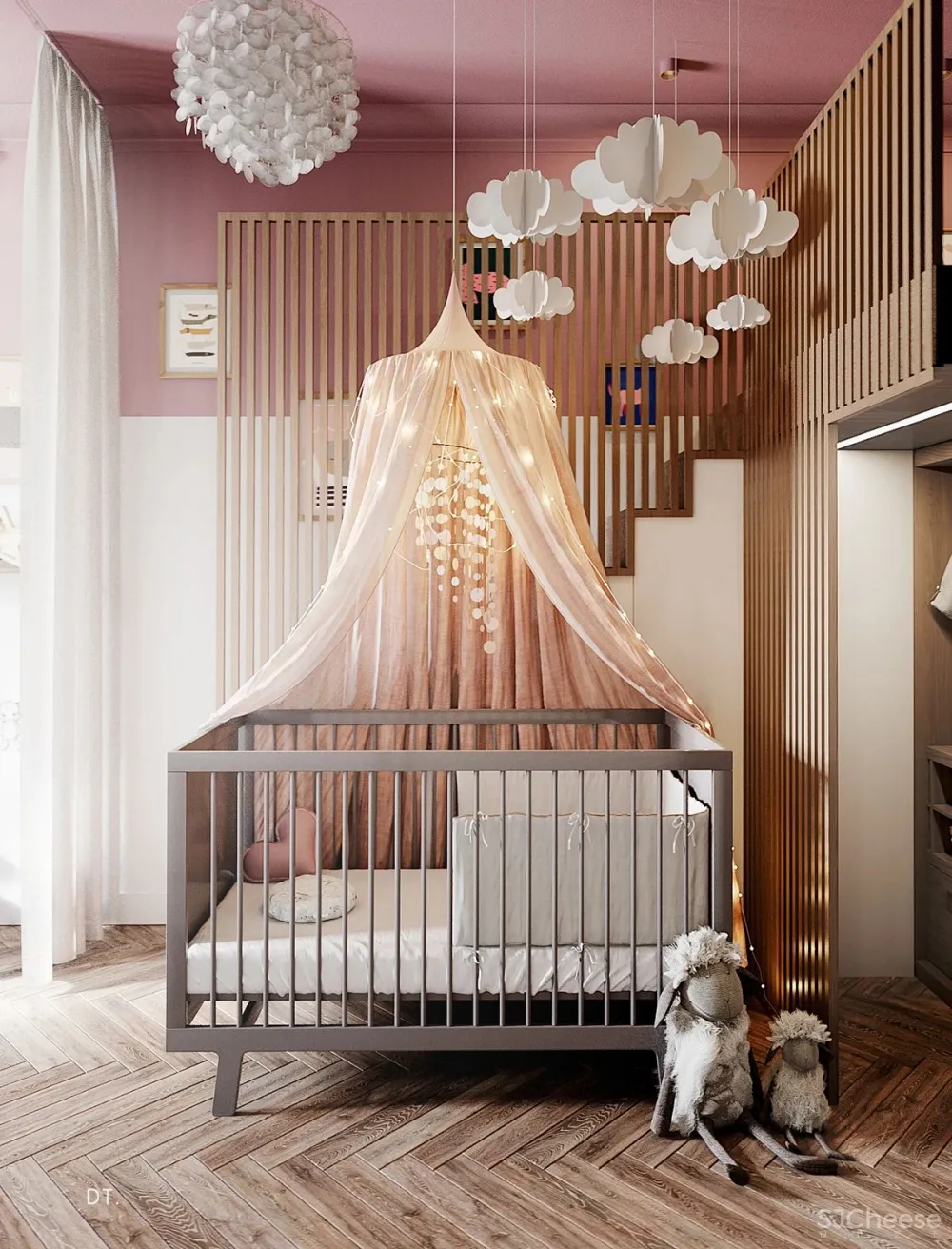 橄榄绿 勃艮第红,78m² 轻奢公寓设计