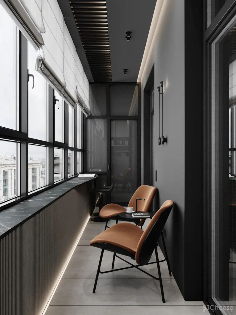 147㎡带露台的顶层复式 高级灰,气场一流!