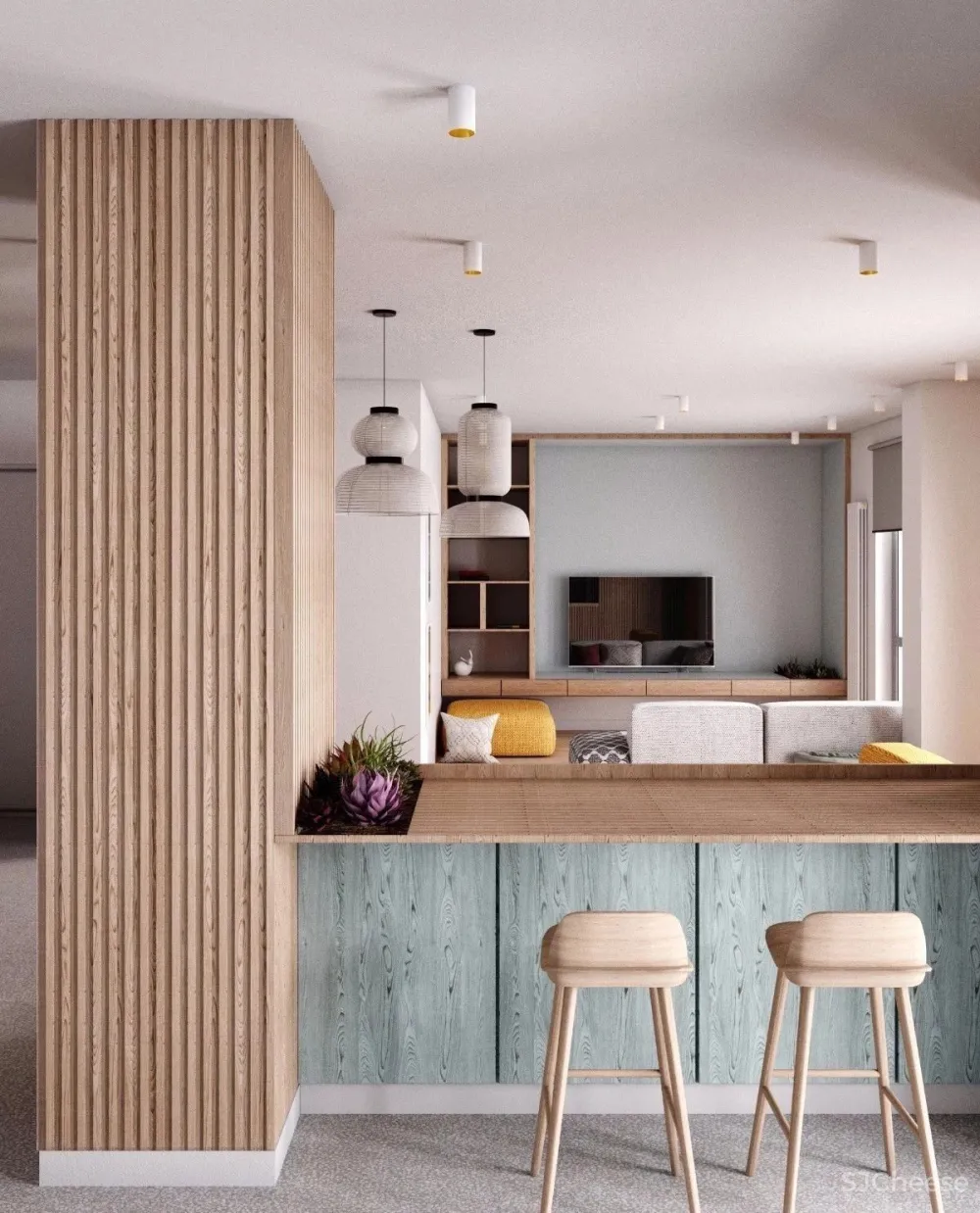 设计师梁志天的家曝光，大师也青睐“地板上墙”