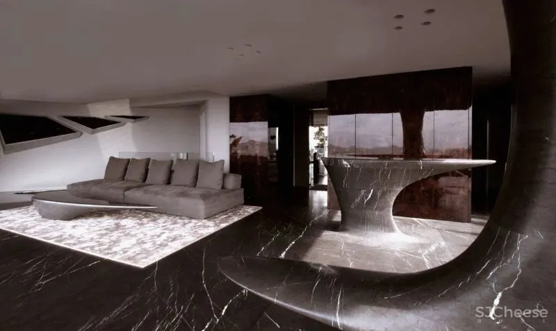 这栋房子用曲线大理石做外墙,张扬的个性之美!