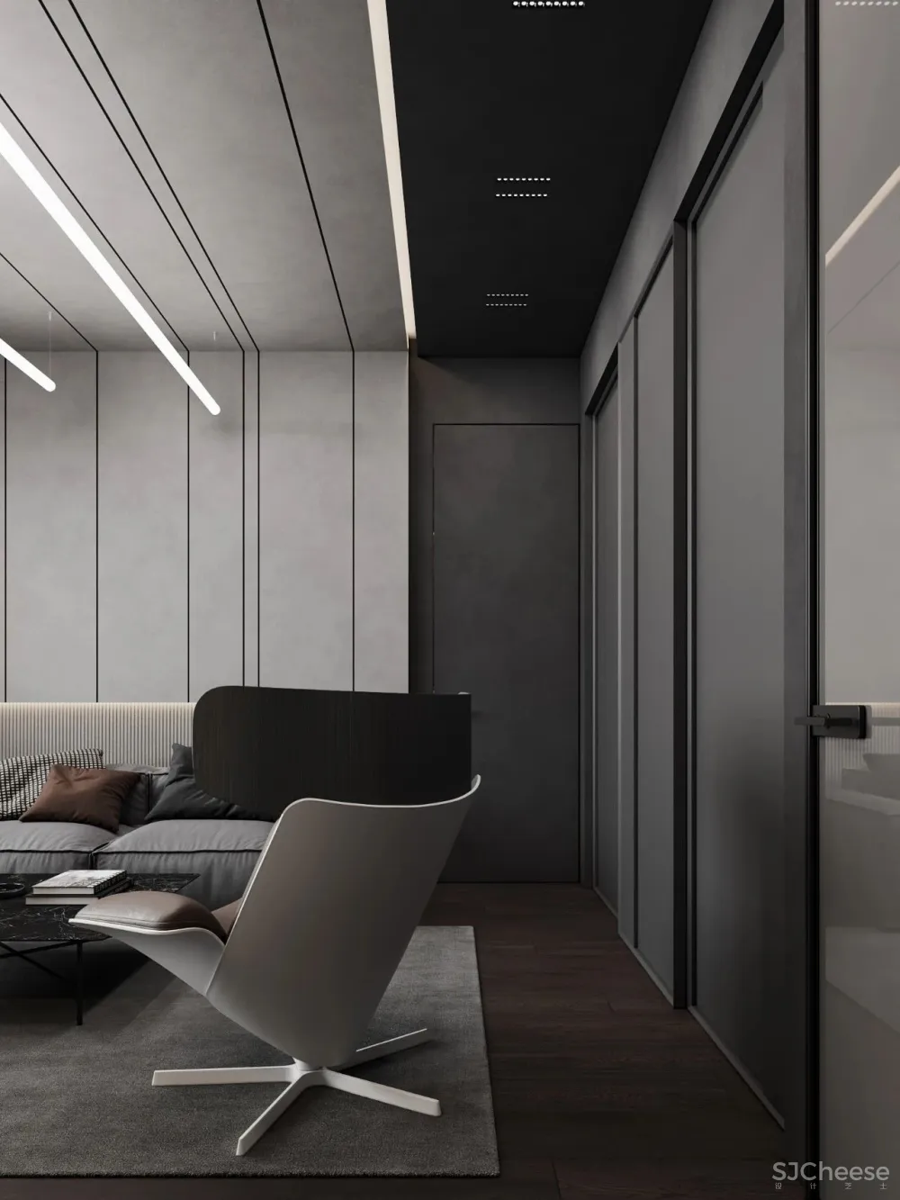 147㎡带露台的顶层复式 高级灰,气场一流!