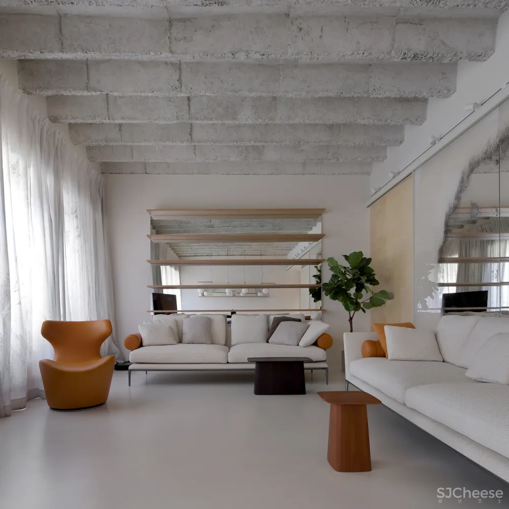 150㎡ 用「镜子」做装饰, 性冷淡的混凝土也超有 feel