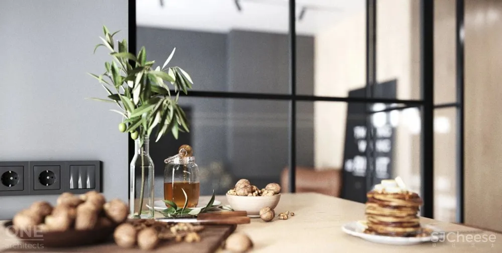 55㎡现代一居室,黑色 木色,舒适大方!