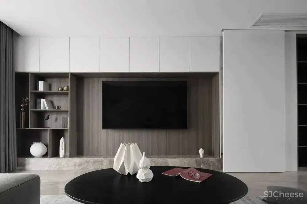 232㎡现代风的家,中西厨分离 隐形门,构建理性克制之美!