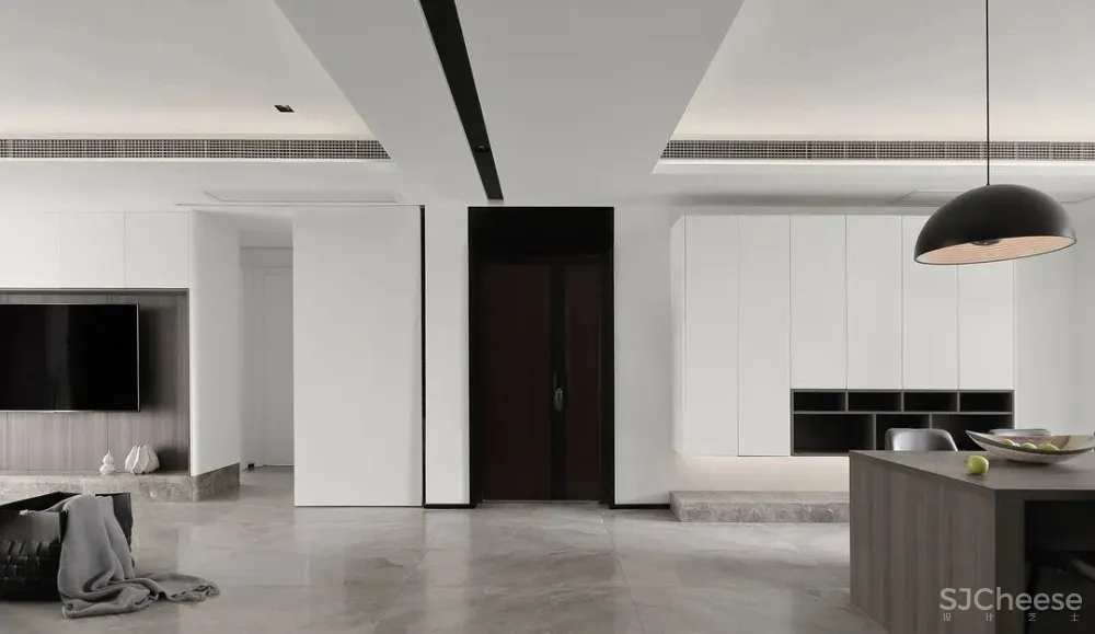 232㎡现代风的家,中西厨分离 隐形门,构建理性克制之美!