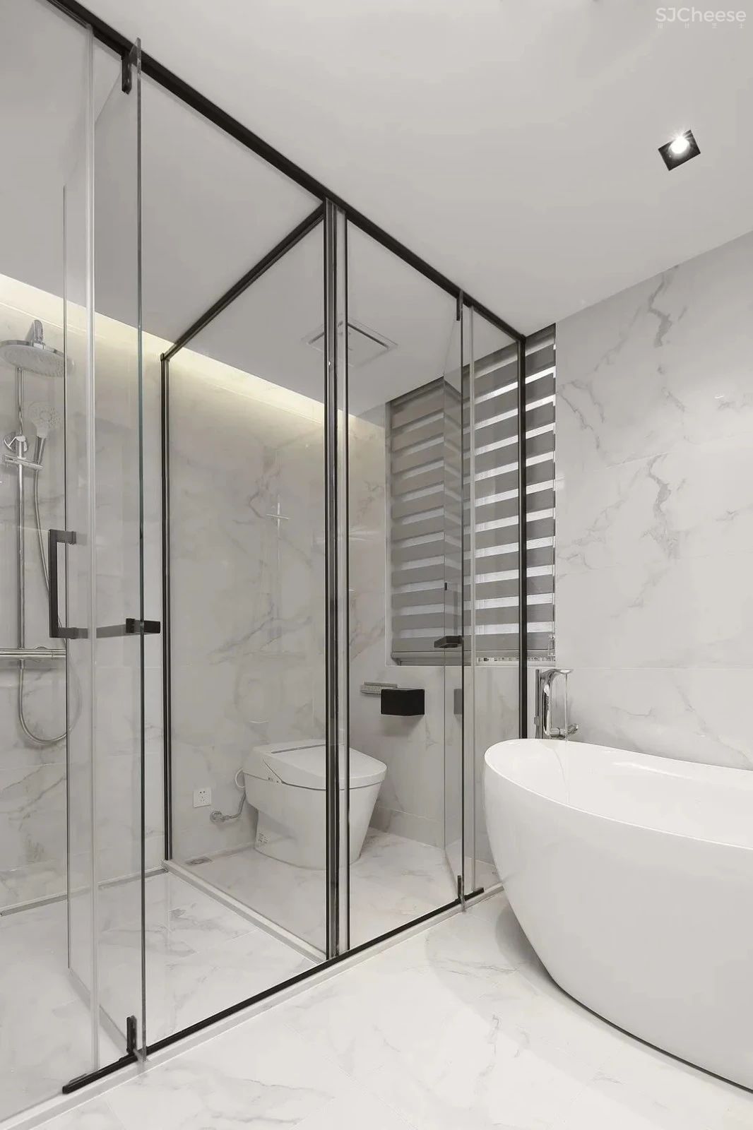 232㎡现代风的家,中西厨分离 隐形门,构建理性克制之美!