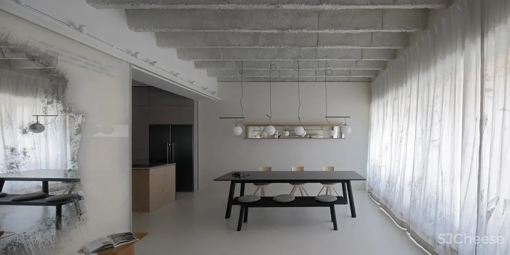 150㎡ 用「镜子」做装饰, 性冷淡的混凝土也超有 feel