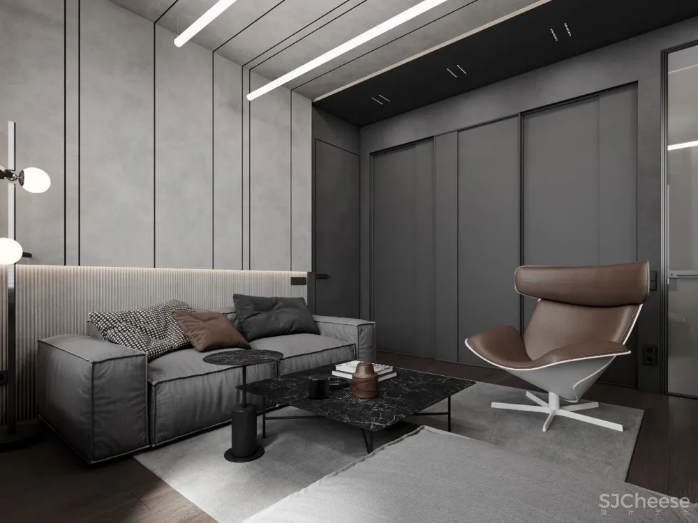 147㎡带露台的顶层复式 高级灰,气场一流!