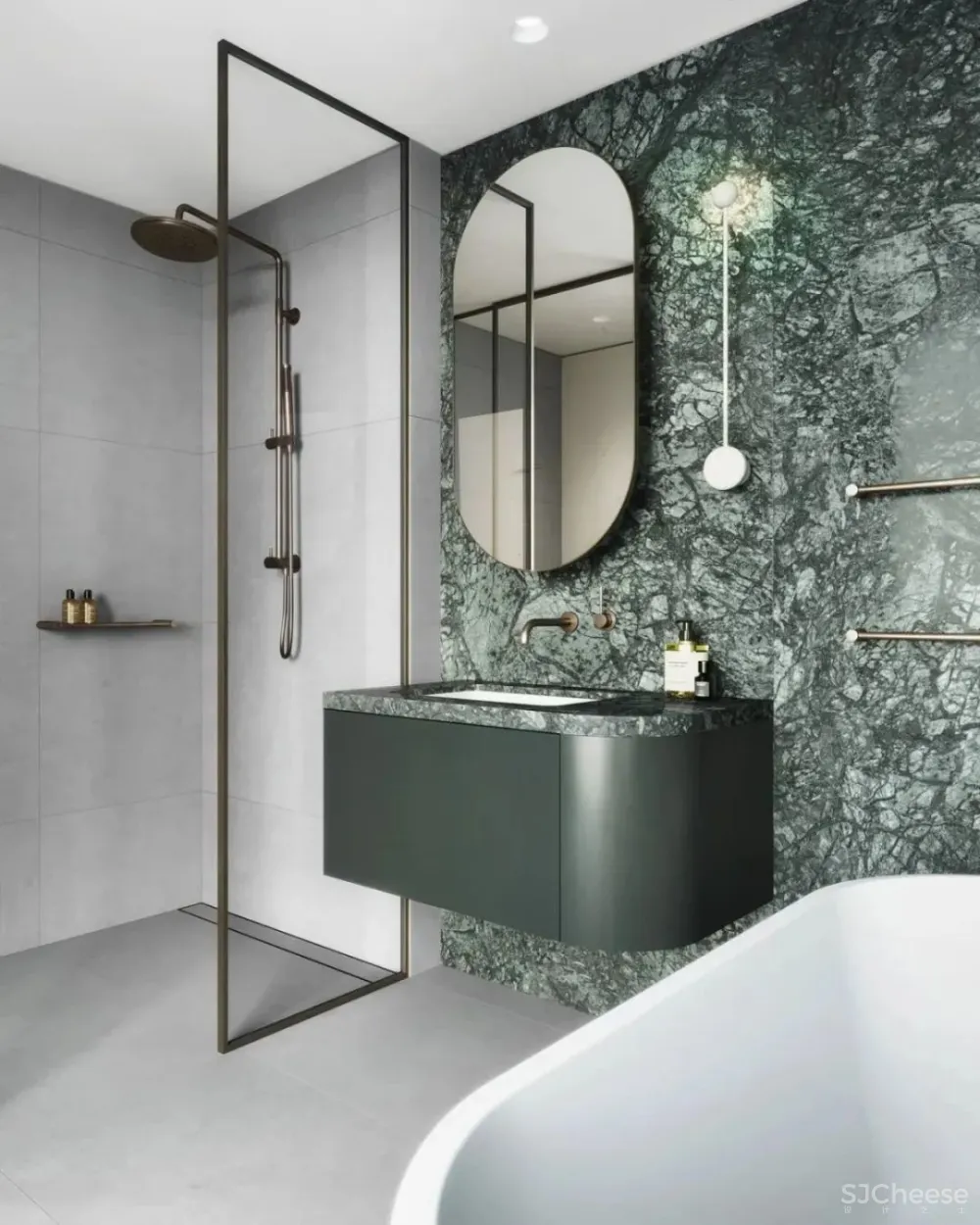 天然石材 橡木,打造舒适经典高端住宅 Mim Design