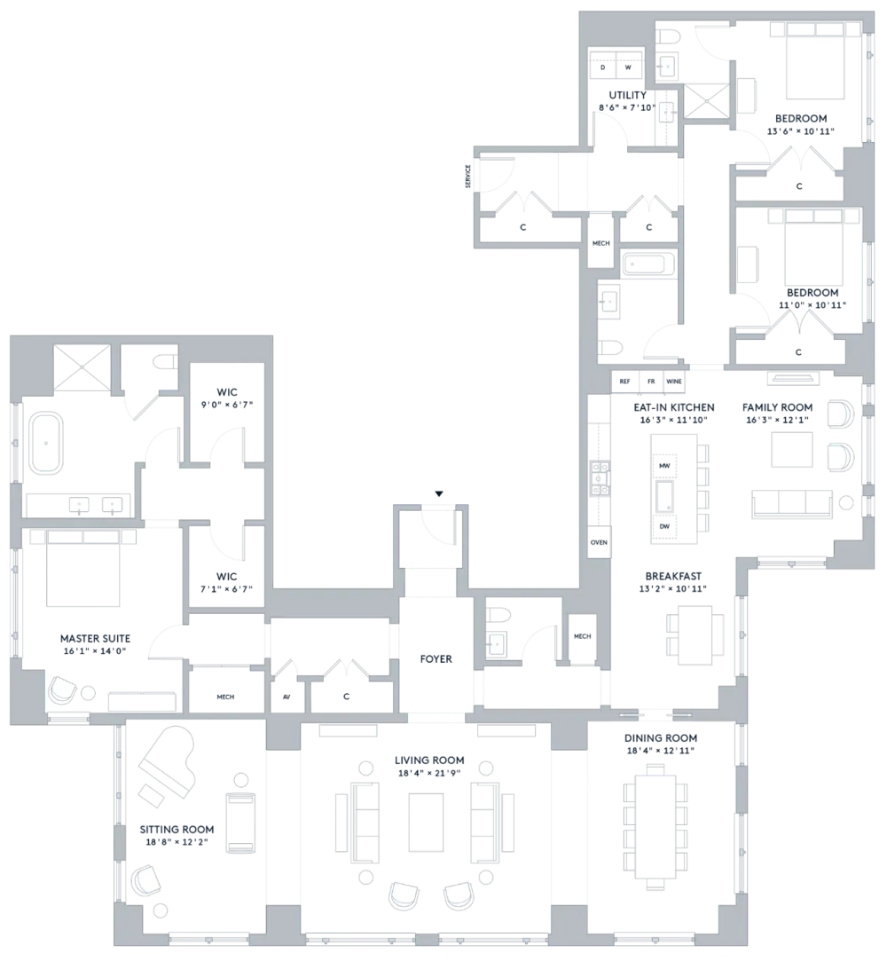 芝加哥顶级楼盘 One Bennett Park 的奢华定制
