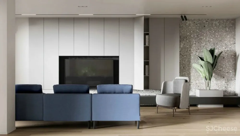 白墙太单调,用水磨石做墙面更显精致