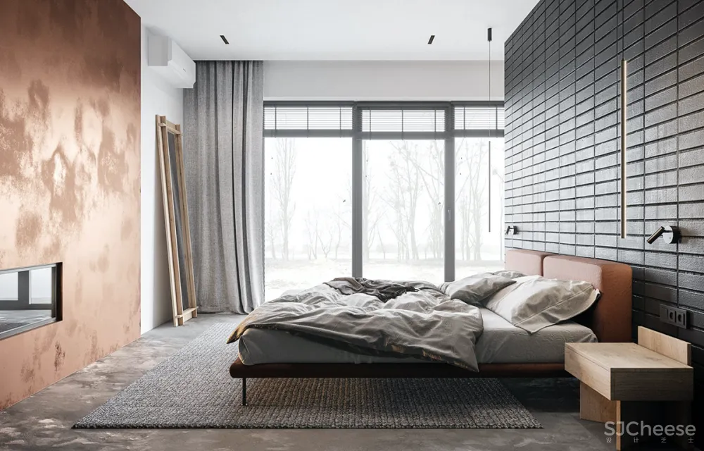 砖墙 木饰面，工业风这样设计超有范
