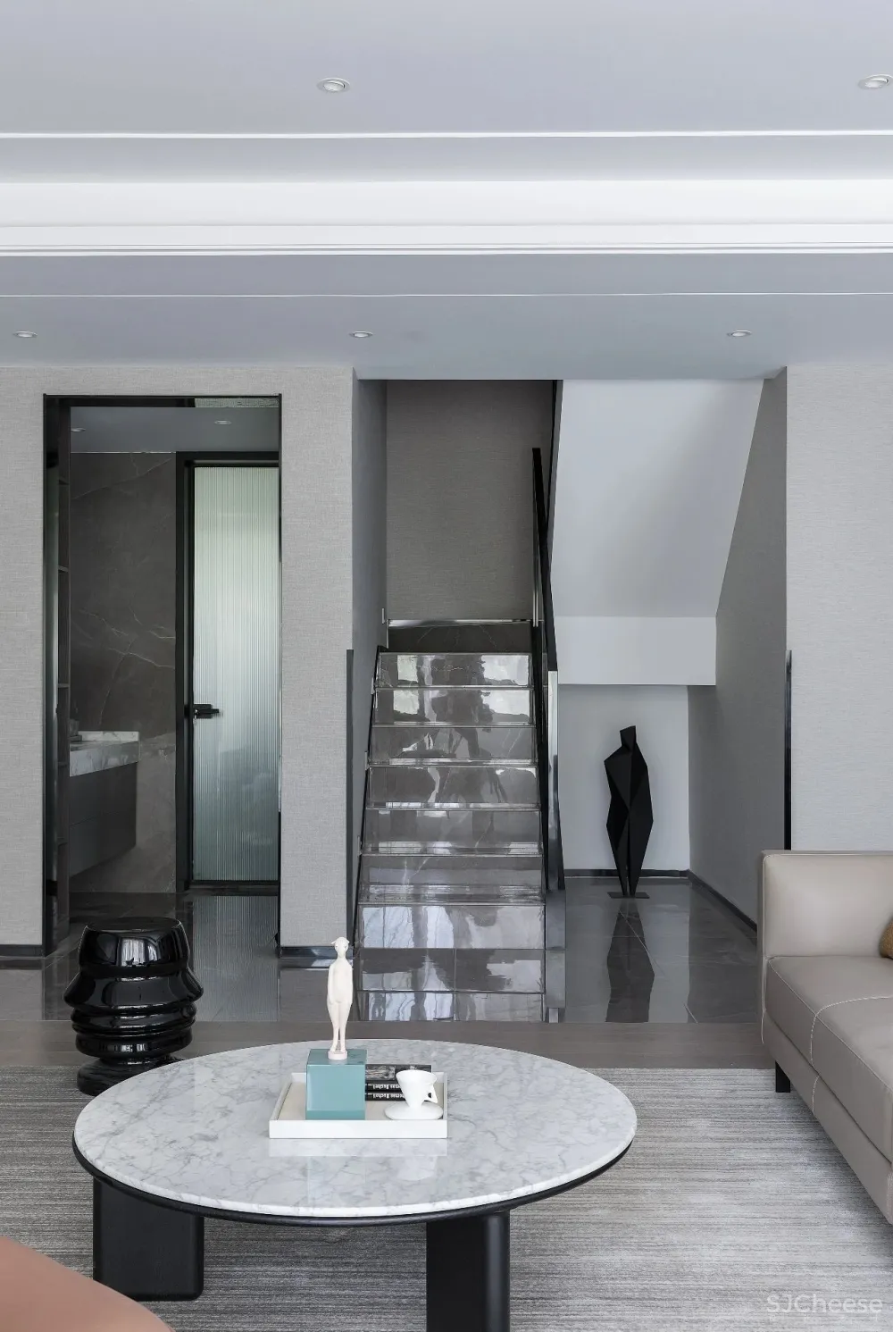 建筑师与老师的190㎡叠墅,一家四口,简单黑白灰,打造极简品质空间。