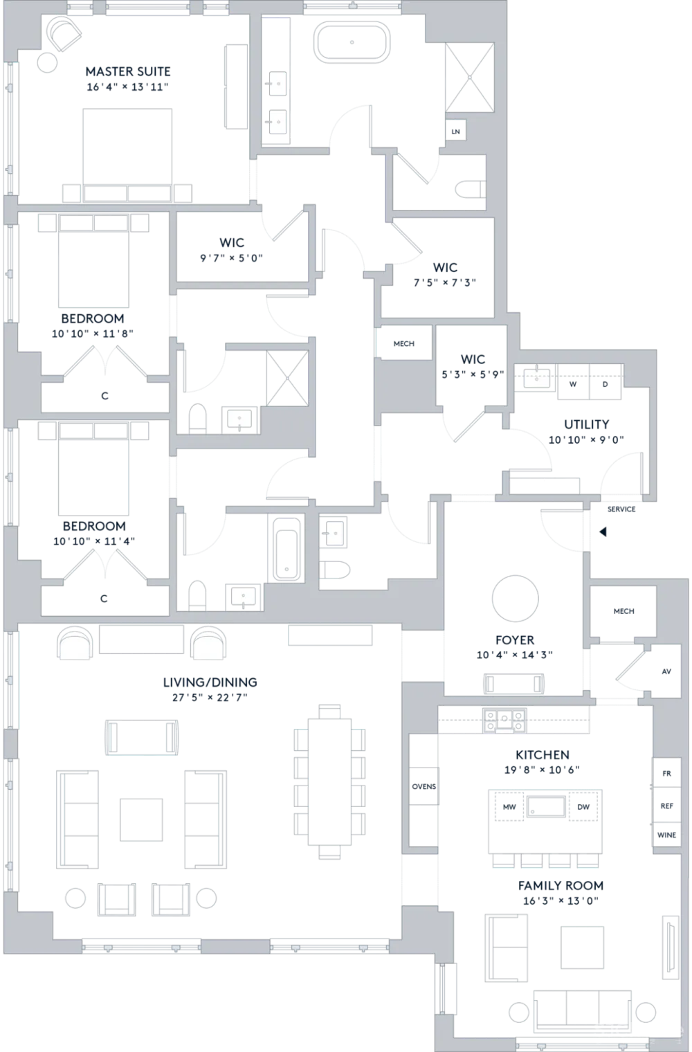 芝加哥顶级楼盘 One Bennett Park 的奢华定制