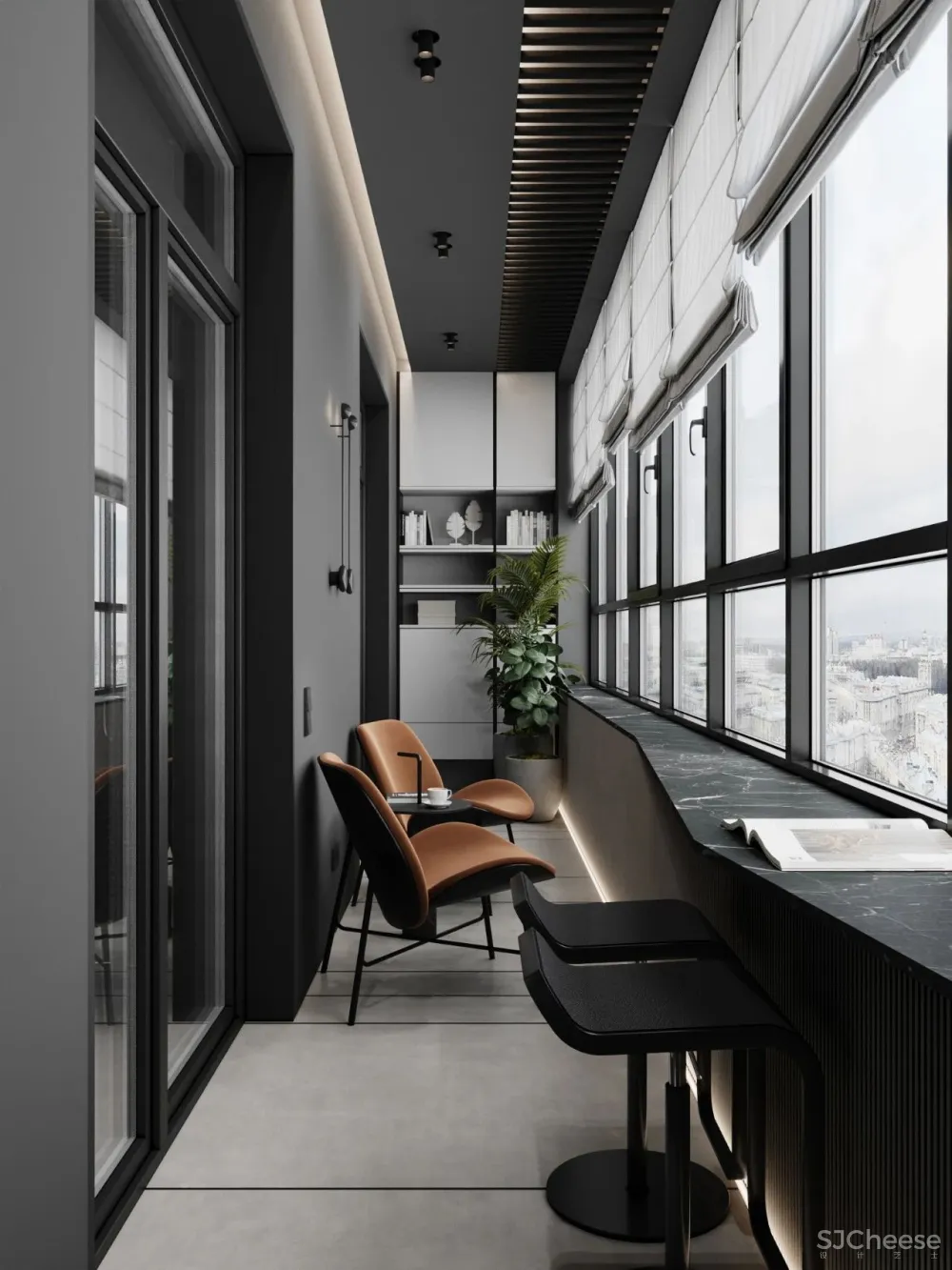 147㎡带露台的顶层复式 高级灰,气场一流!