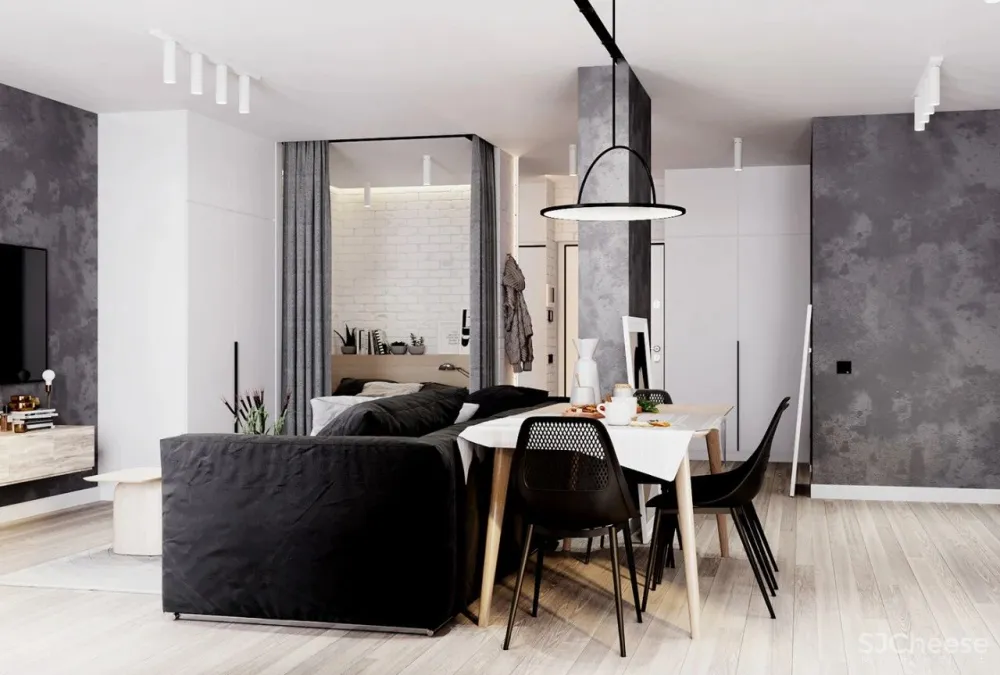 48㎡单身男人的地方,简约时尚!