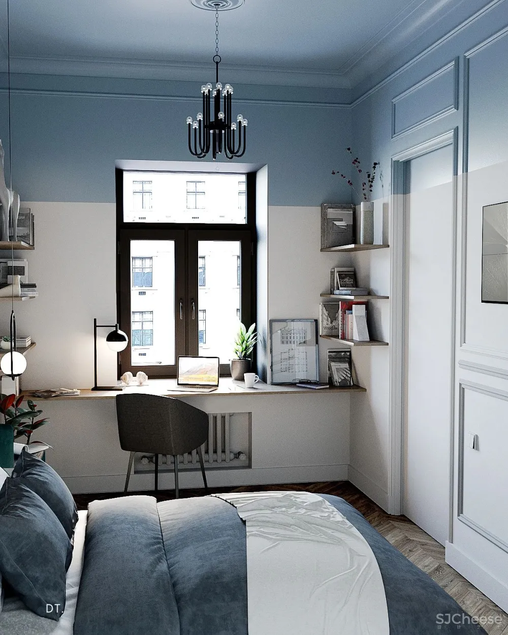 橄榄绿 勃艮第红,78m² 轻奢公寓设计