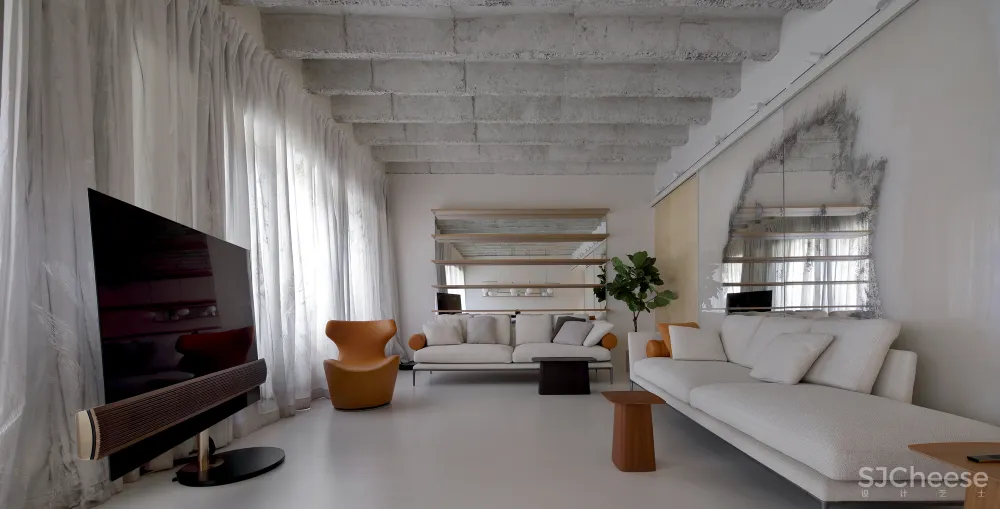 150㎡ 用「镜子」做装饰, 性冷淡的混凝土也超有 feel