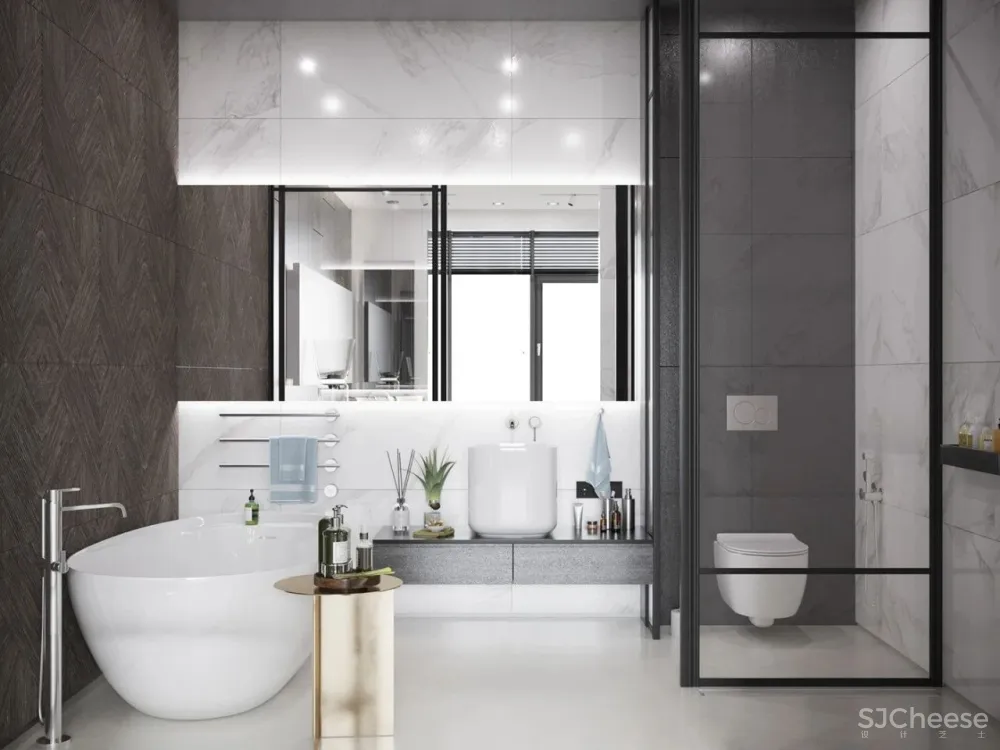 55㎡现代一居室,黑色 木色,舒适大方!