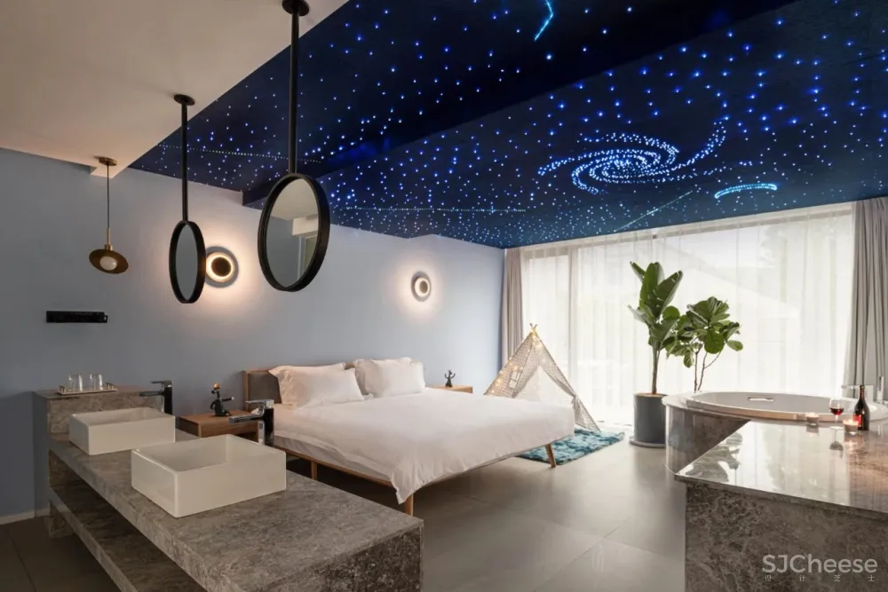 莫干山云端新宿!2000 m²摩洛哥花园私藏游乐园,loft亲子滑梯房,露台无边泳池超隐秘!