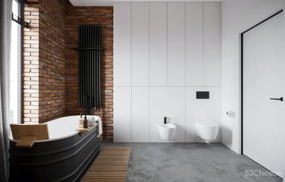 砖墙 木饰面，工业风这样设计超有范