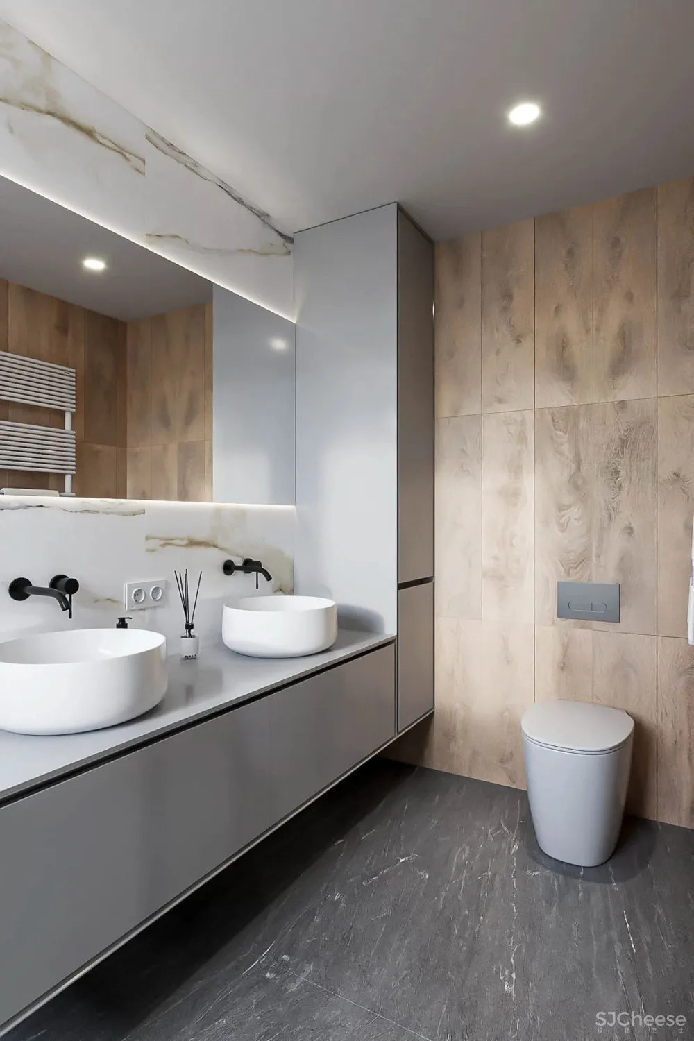 大理石与木材结合,让家更有质感!