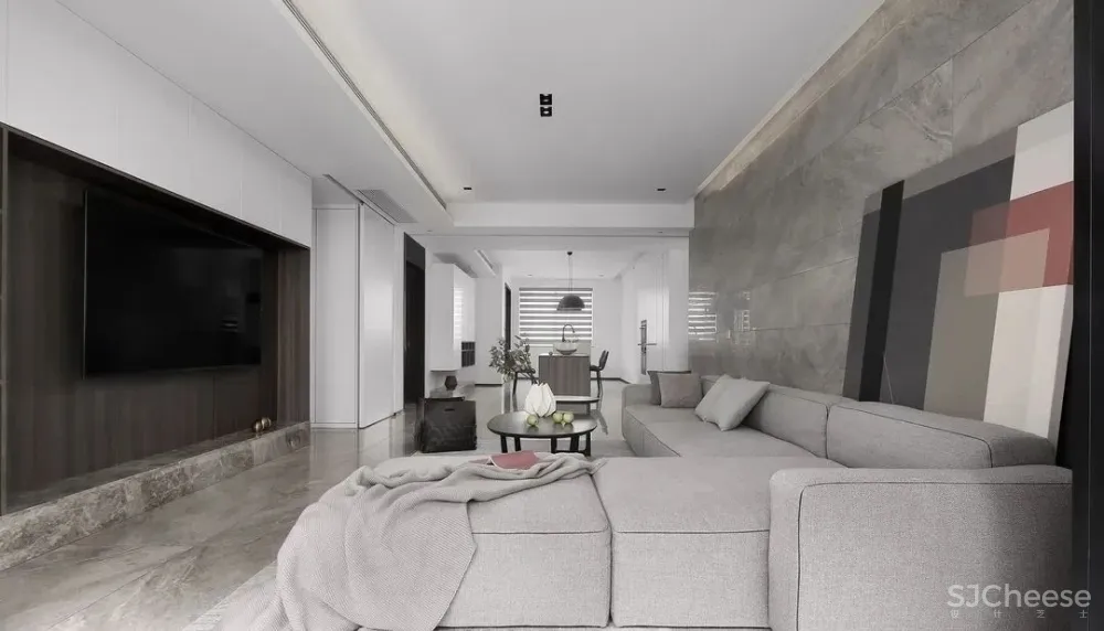 232㎡现代风的家,中西厨分离 隐形门,构建理性克制之美!