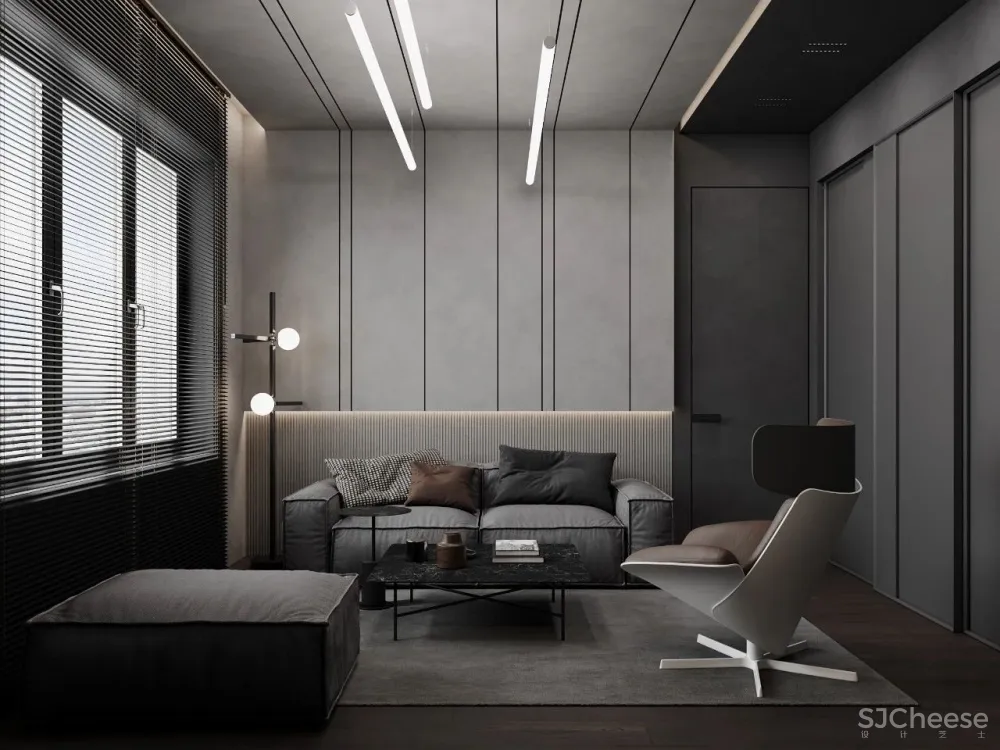 147㎡带露台的顶层复式 高级灰,气场一流!