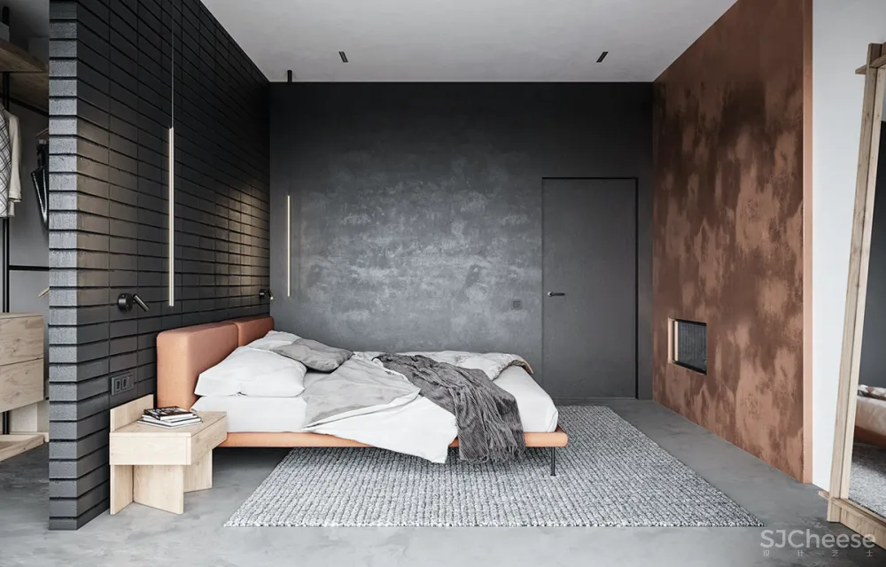 砖墙 木饰面，工业风这样设计超有范