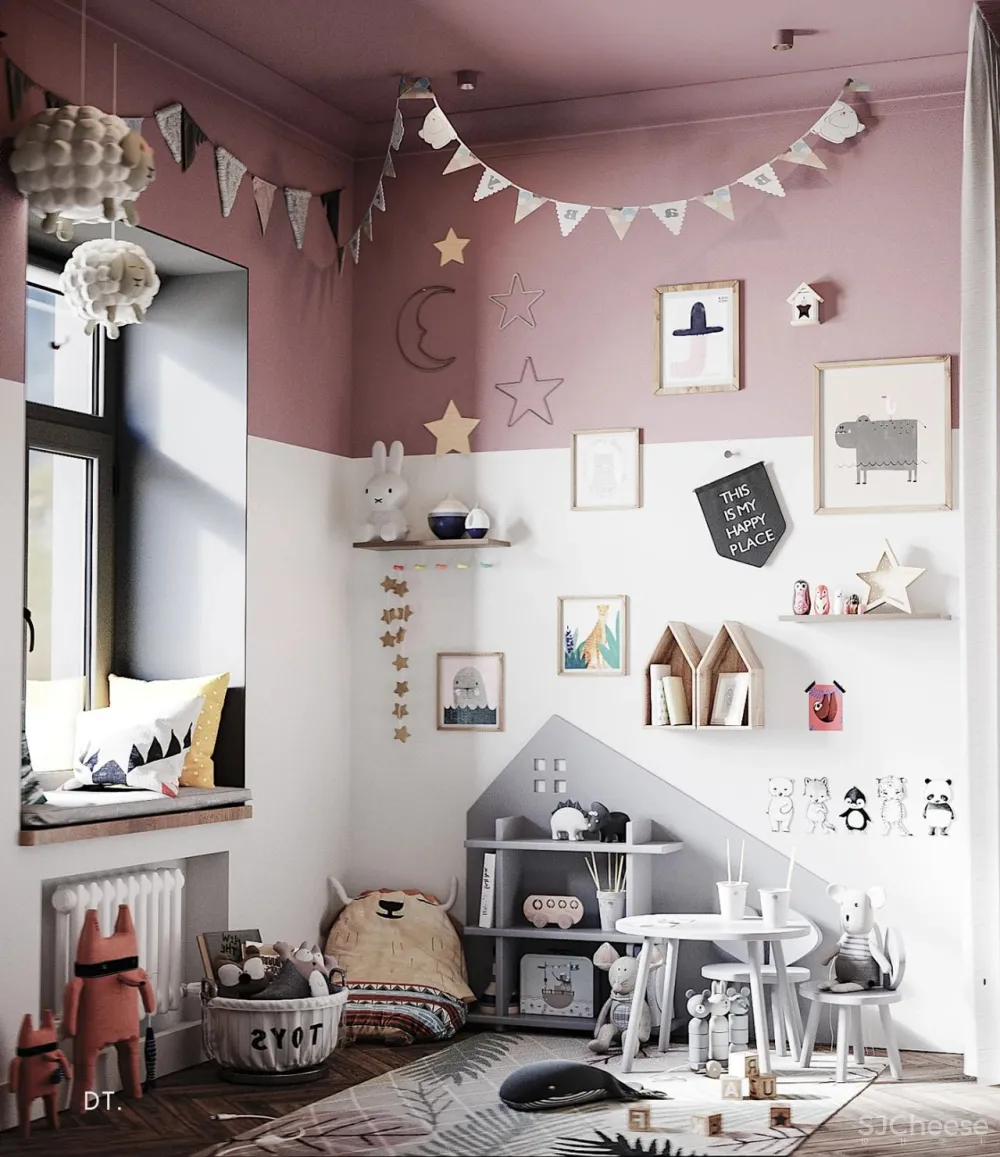 橄榄绿 勃艮第红,78m² 轻奢公寓设计