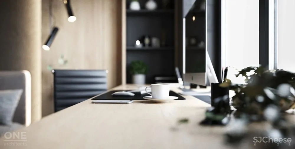 55㎡现代一居室,黑色 木色,舒适大方!