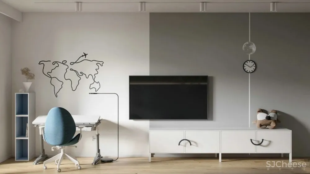 白墙太单调,用水磨石做墙面更显精致