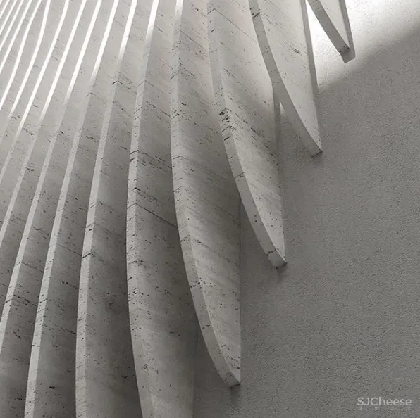 这栋房子用曲线大理石做外墙,张扬的个性之美!