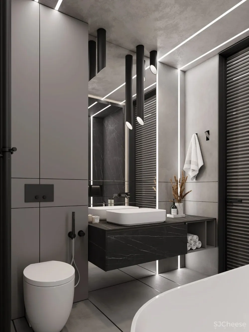 147㎡带露台的顶层复式 高级灰,气场一流!