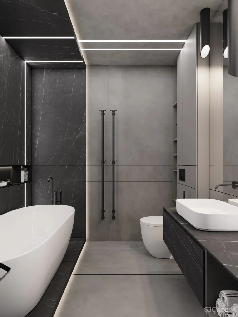 147㎡带露台的顶层复式 高级灰,气场一流!