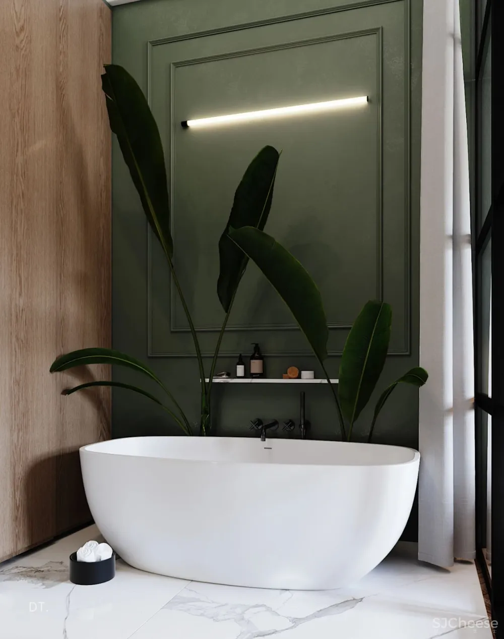 橄榄绿 勃艮第红,78m² 轻奢公寓设计