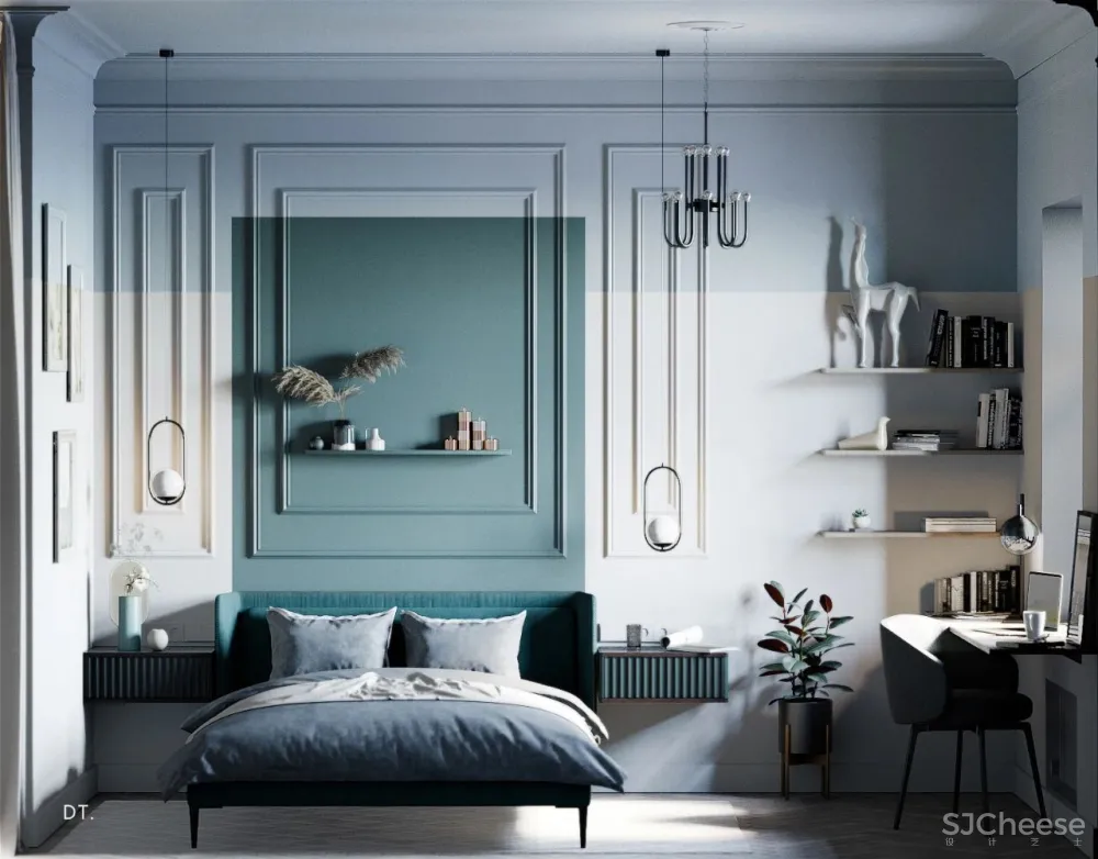 橄榄绿 勃艮第红,78m² 轻奢公寓设计