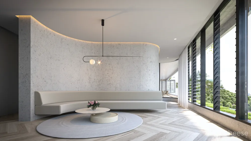 8组住宅效果图,原来大户型更适合极简风!