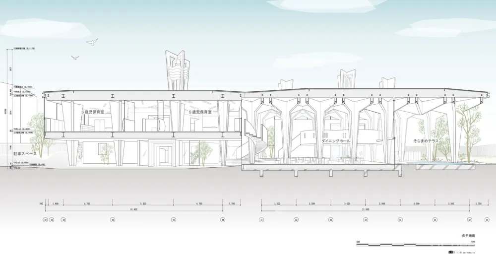 日本设计的幼儿园食堂,还能开生日趴,有员工休息区,空间利用到了极致