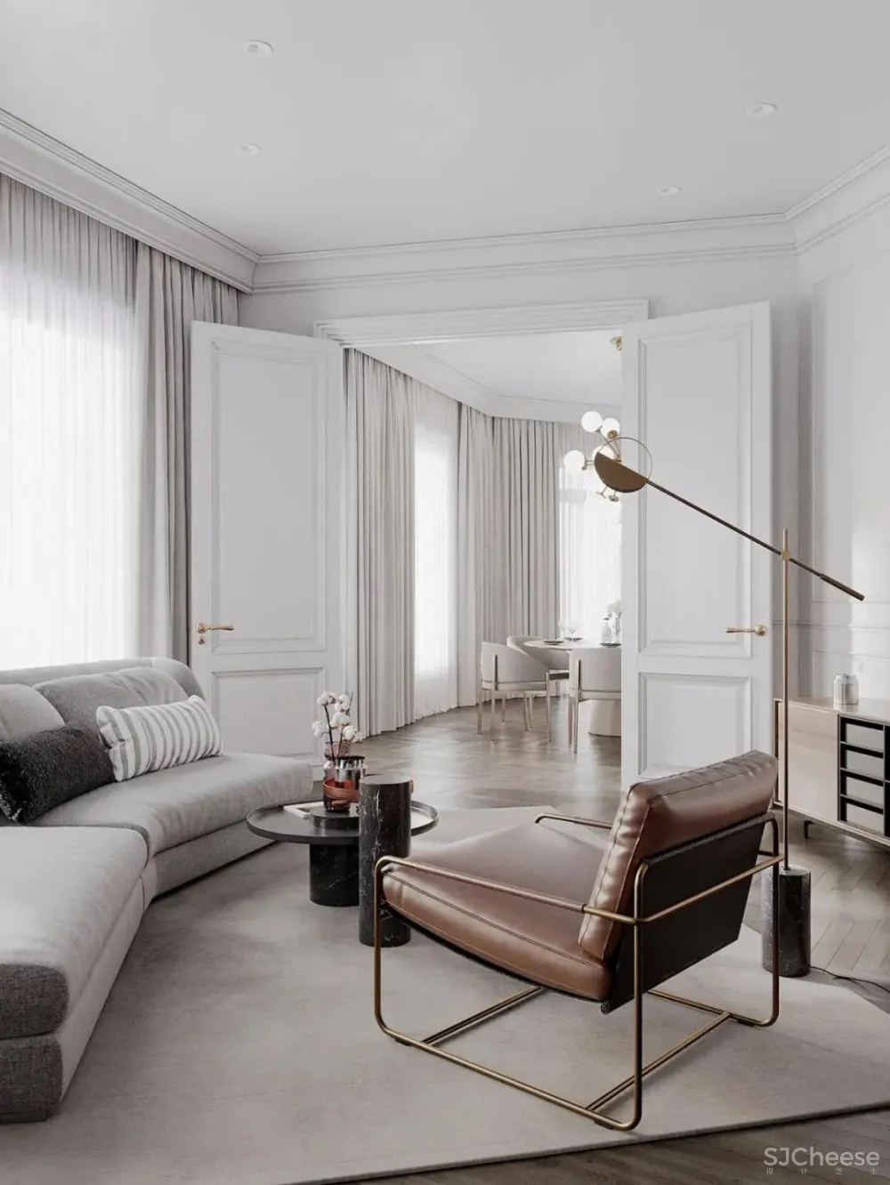 128㎡四口之家,不动声色的优雅气派!