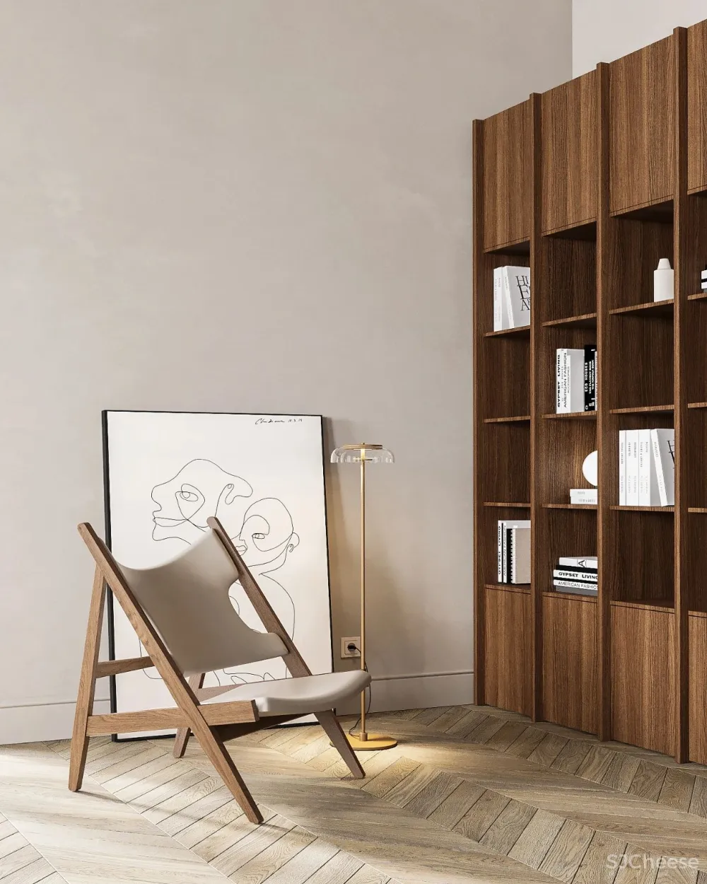 85㎡ 简约居所,“鱼骨拼”木地板站C位