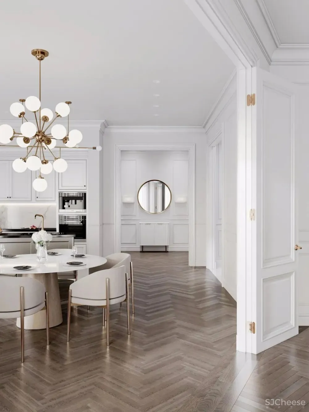 128㎡四口之家,不动声色的优雅气派!