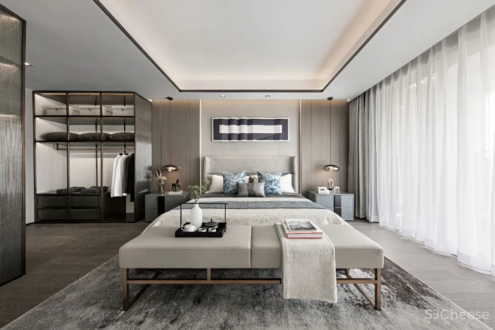 挑空现代简约里的小新中式!