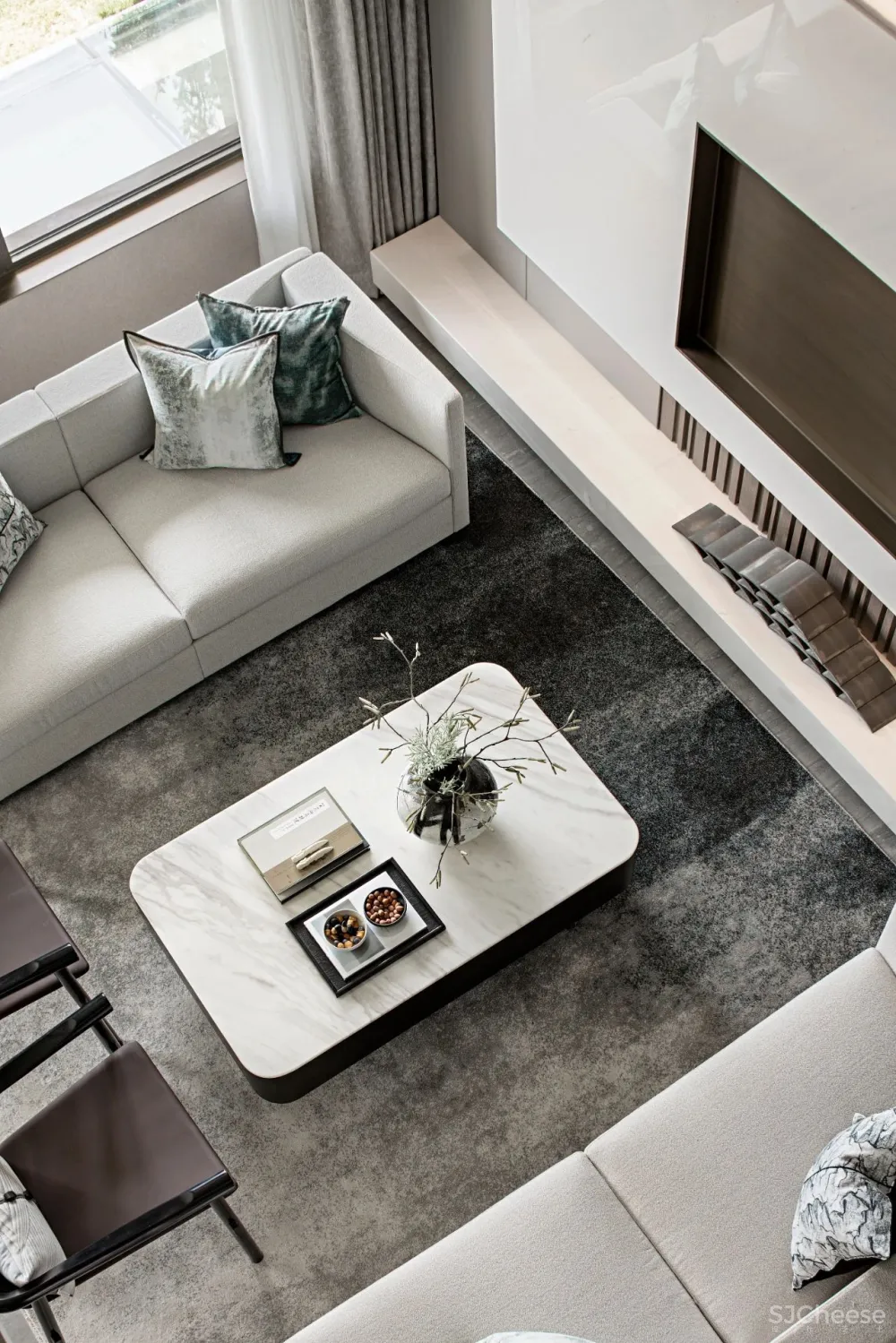 挑空现代简约里的小新中式!